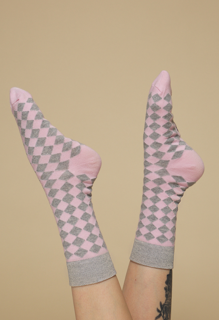 Skarpety Staff pink & gray logo