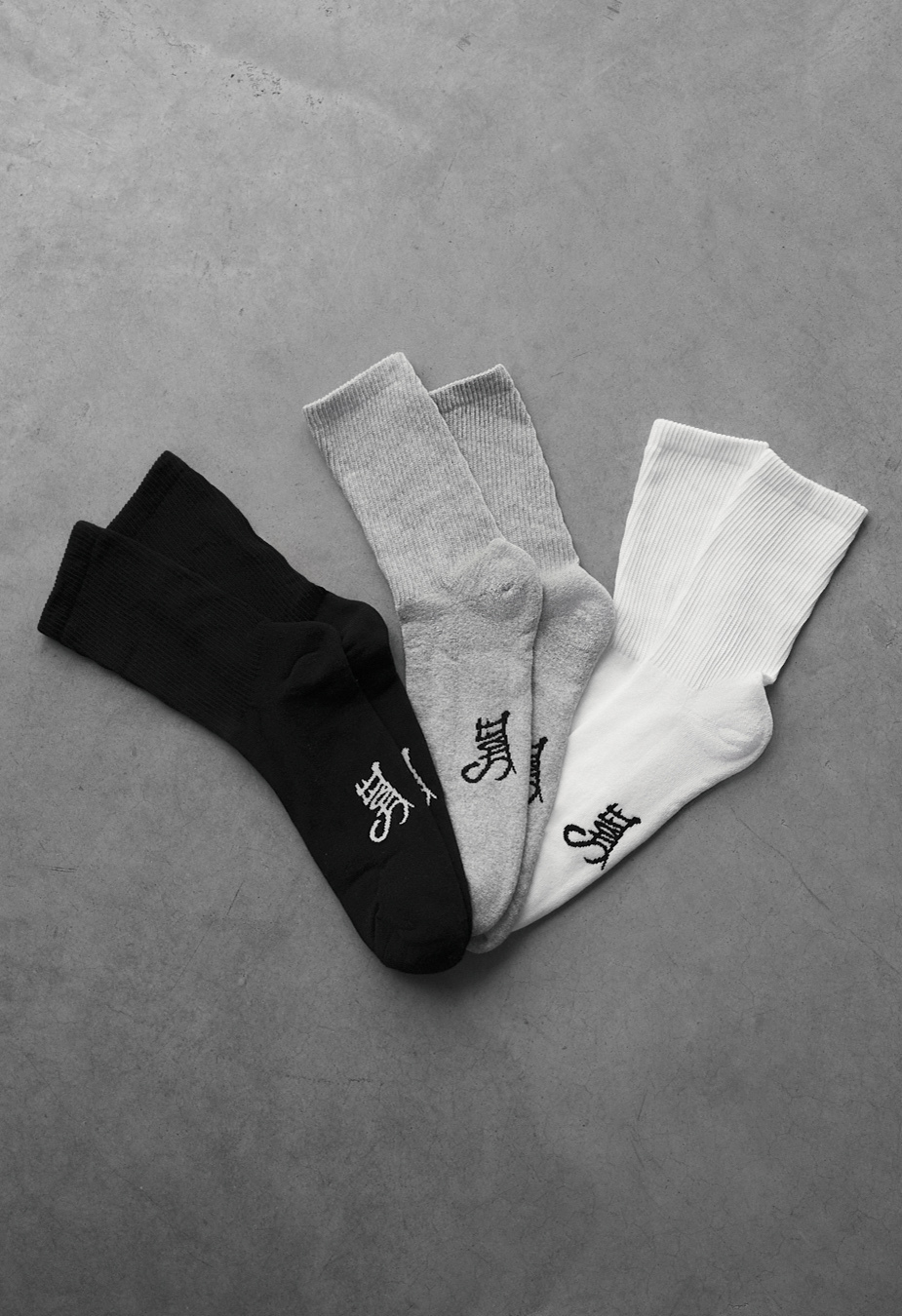 Skarpety Staff black/gray/white logo (3 pary) (r.43-46) (ocieplane)