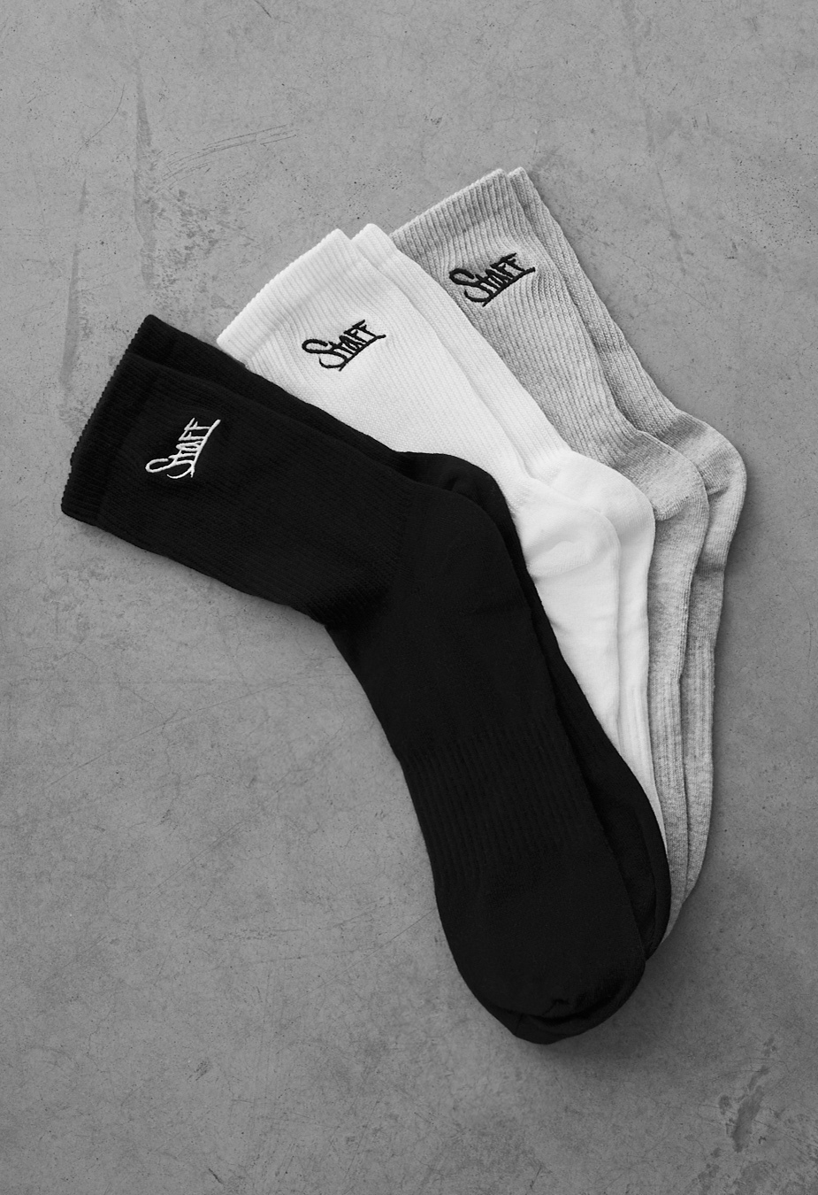 Skarpety Staff black/gray/white logo (3 pary) (r.43-46)